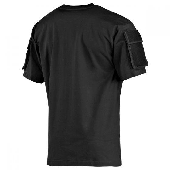 MFH US Short Sleeved T-Shirt with Sleeve Pockets Black