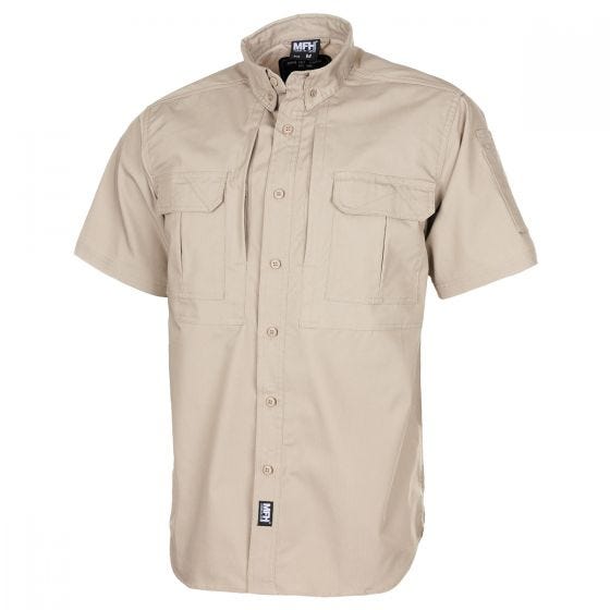 MFH Short Sleeved Teflon Coated Ripstop Attack Shirt Khaki