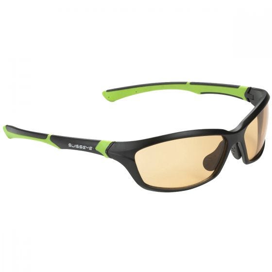 Swiss Eye Drift Sunglasses - Photochromic Orange Smoke Lens / Matt Black Green Frame