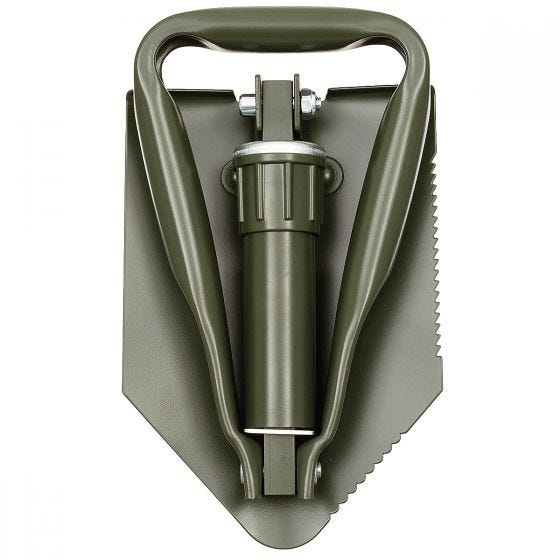 MFH German Army Folding Shovel with Cover Olive