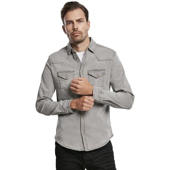 Brandit Riley Denim Shirt Gray Denim