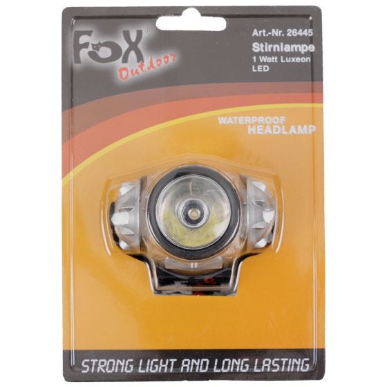 Fox Outdoor LED Head Lamp 1 Watt Luxeon White ABS Body