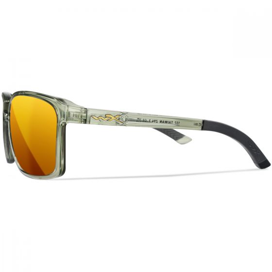 Wiley X WX Alfa Glasses - Captivate Polarized Bronze Mirror Lenses / Gloss Crystal Light Olive/Gray
