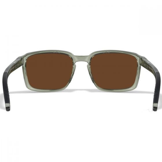 Wiley X WX Alfa Glasses - Captivate Polarized Bronze Mirror Lenses / Gloss Crystal Light Olive/Gray