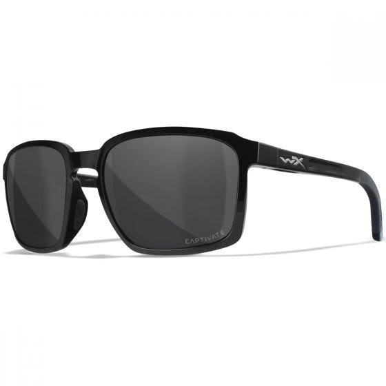 Wiley X WX Alfa Glasses - Captivate Polarized Gray Lenses / Gloss Black Frame