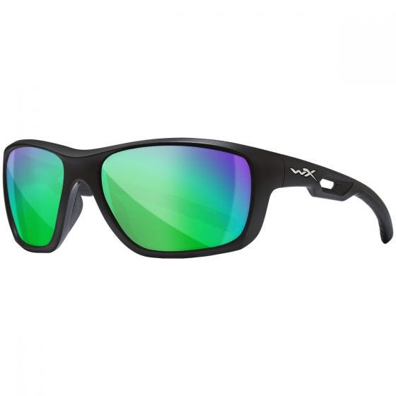 Wiley X WX Aspect Glasses - Captivate Polarized Green Mirror Lens / Matte Black Frame