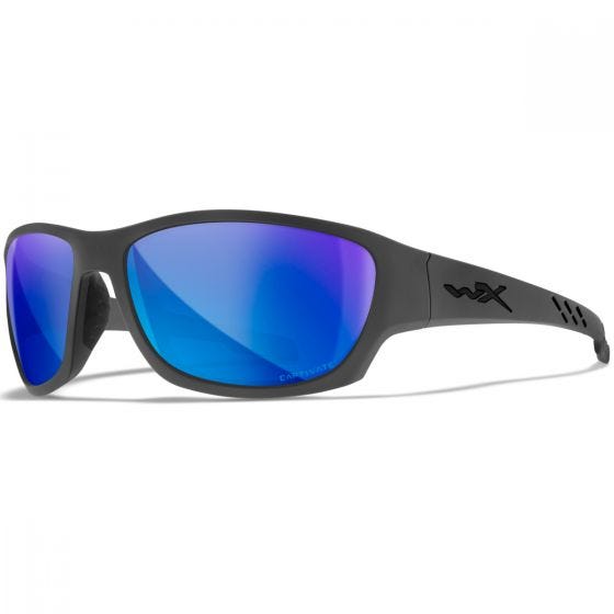 Wiley X WX Climb Glasses - Captivate Polarized Blue Mirror Lenses / Matte Gray Frame