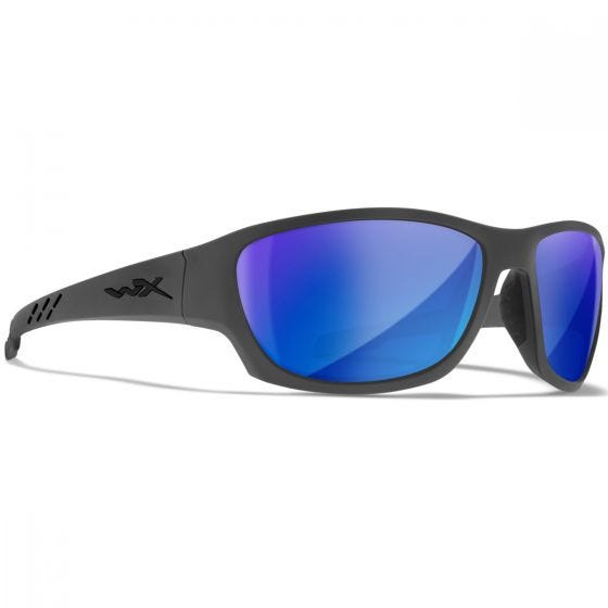 Wiley X WX Climb Glasses - Captivate Polarized Blue Mirror Lenses / Matte Gray Frame