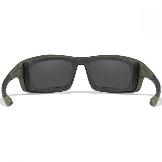 Wiley X WX Grid Glasses - Captivate Polarized Gray Mirror Lenses / Matte Utility Green Frame