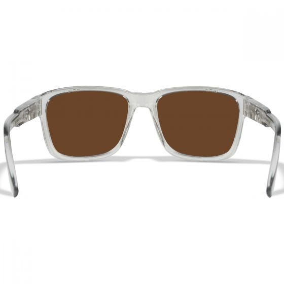 Wiley X WX Trek Glasses - Captivate Polarized Green Mirror Lenses / Gloss Crystal Light Gray Frame