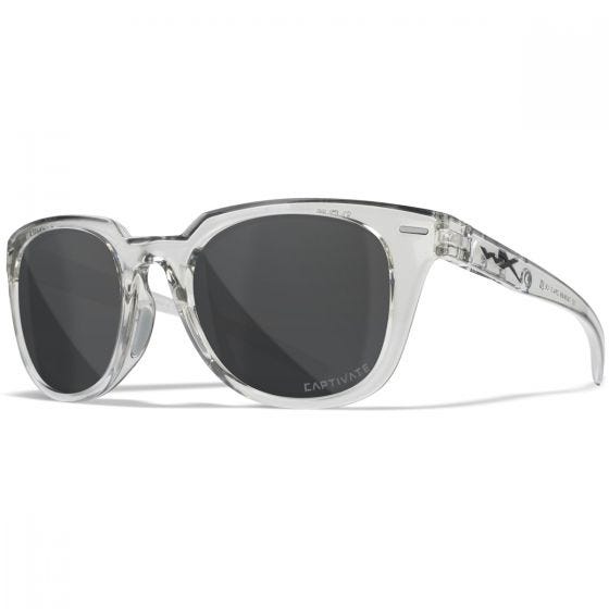 Wiley X WX Ultra Glasses - Captivate Polarized Gray Lenses / Gloss Crystal Light Gray Frame