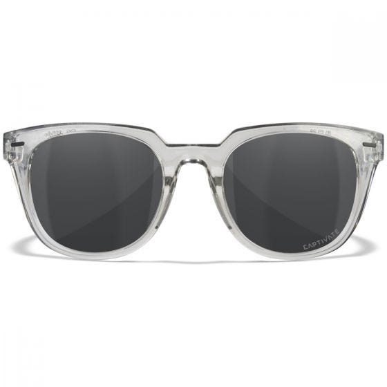 Wiley X WX Ultra Glasses - Captivate Polarized Gray Lenses / Gloss Crystal Light Gray Frame