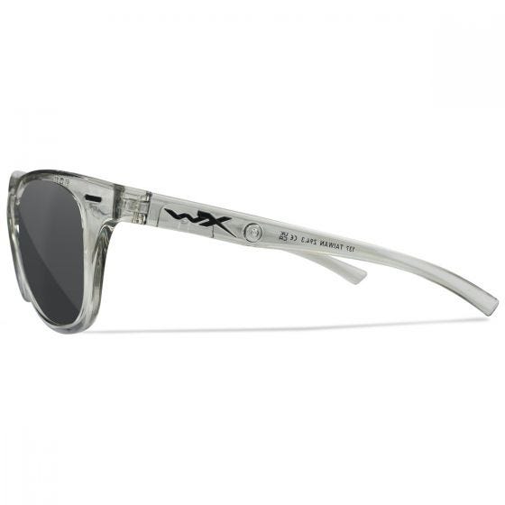 Wiley X WX Ultra Glasses - Captivate Polarized Gray Lenses / Gloss Crystal Light Gray Frame