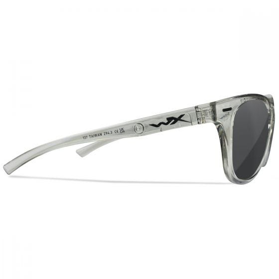 Wiley X WX Ultra Glasses - Captivate Polarized Gray Lenses / Gloss Crystal Light Gray Frame