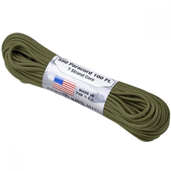Atwood Rope 550 Lbs. Para Cord Olive Green