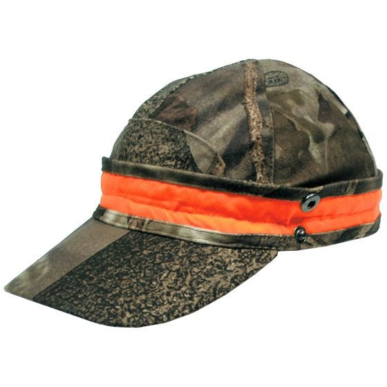 MFH Hunter Cap with Fluorescent Strip Hunter Brown