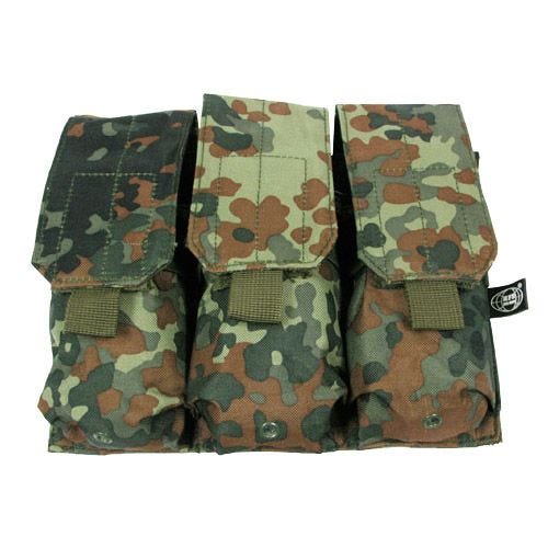 MFH Triple M4/M16 Magazine Pouch MOLLE Flecktarn