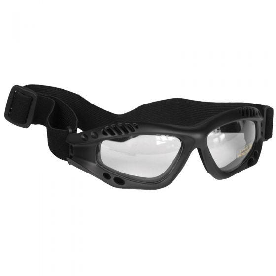 Mil-Tec Commando Goggles Air Pro Clear Lens Black Frame