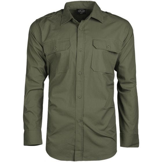 Mil-Tec RipStop Shirt Long Sleeve Olive