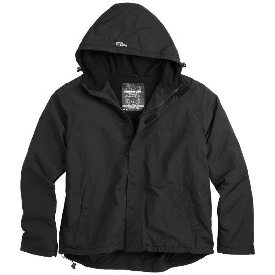 Surplus Windbreaker Jacket with Zipper Black