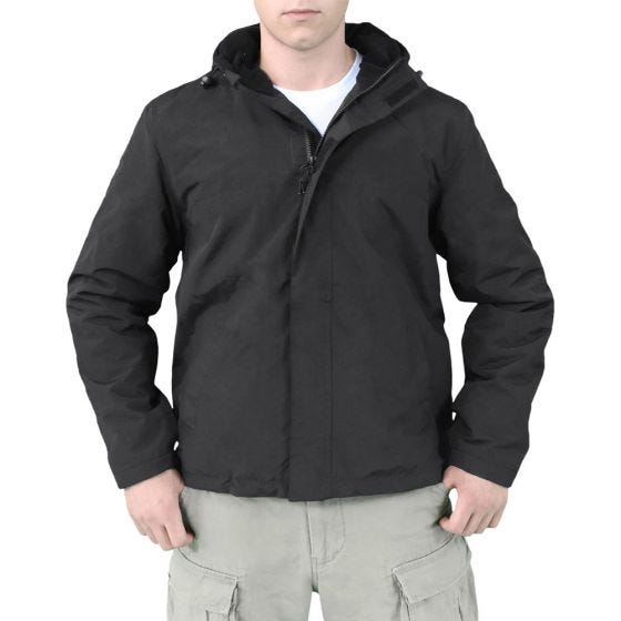 Surplus Windbreaker Jacket with Zipper Black