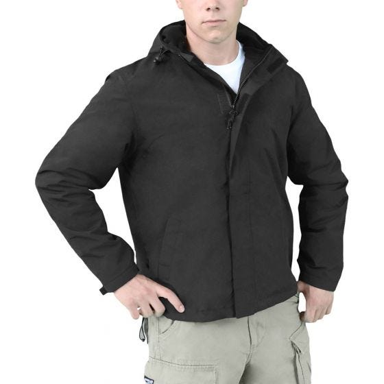 Surplus Windbreaker Jacket with Zipper Black