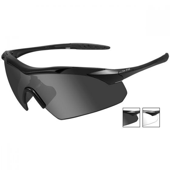 Wiley X WX Vapor Glasses - Smoke Gray + Clear Lens / Matte Black Frame