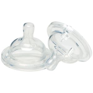 Kid Kanteen Silicone Baby Nipple Fast Flow Clear 2 Pack