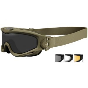 Wiley X Spear Goggles - Dual Smoke Gray + Clear + Light Rust Lens / Matte Tan Frame
