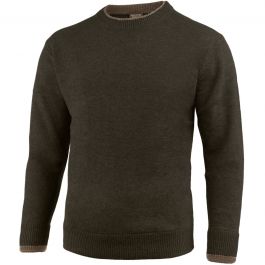 Jack Pyke Ashcombe Crew Neck Pullover Mens 100% Lambswool Sweater Dark Olive 