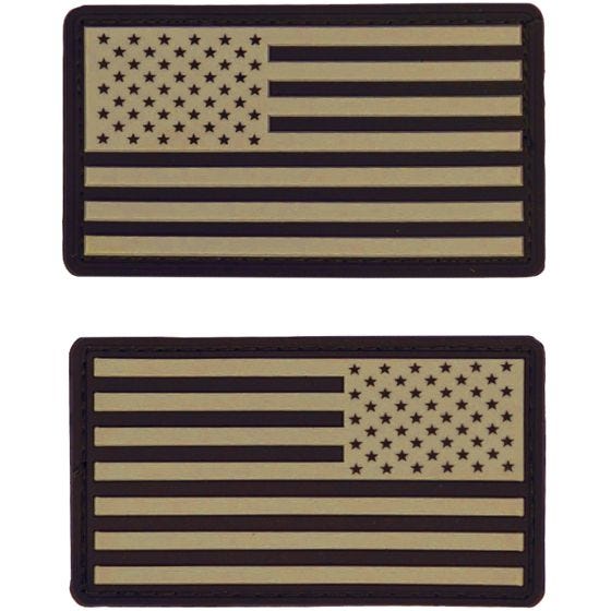 Mil-Tec USA Flag Patch (Pack of 2) Desert