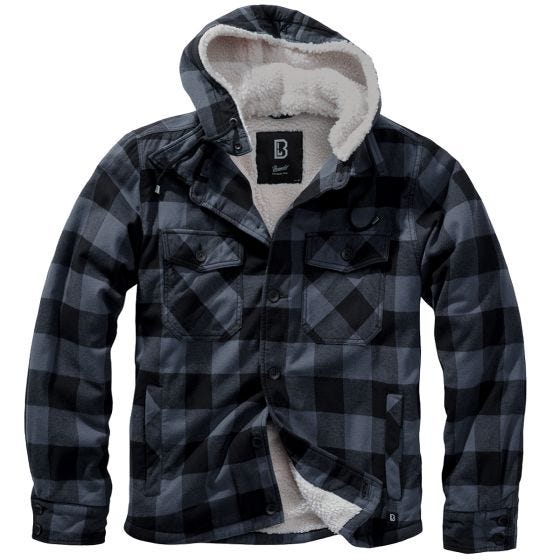 Brandit Lumber Hooded Jacket Black/Gray