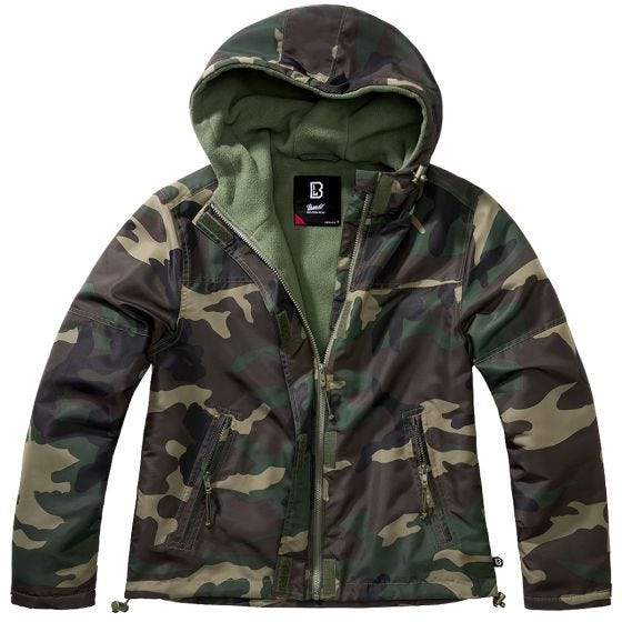 Brandit Ladies Windbreaker Front Zip Woodland