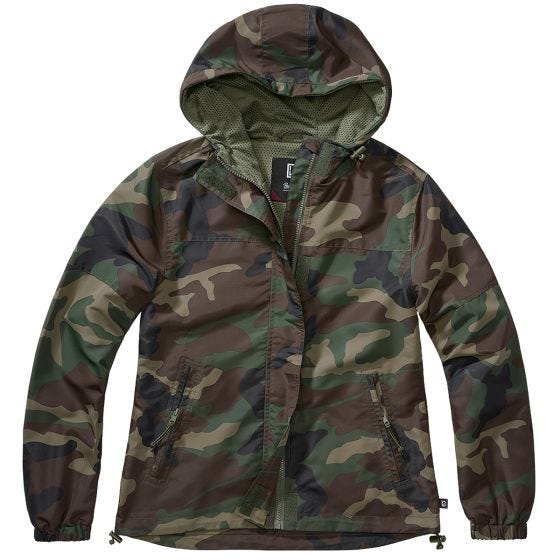 Brandit Ladies Summer Windbreaker frontzip Woodland