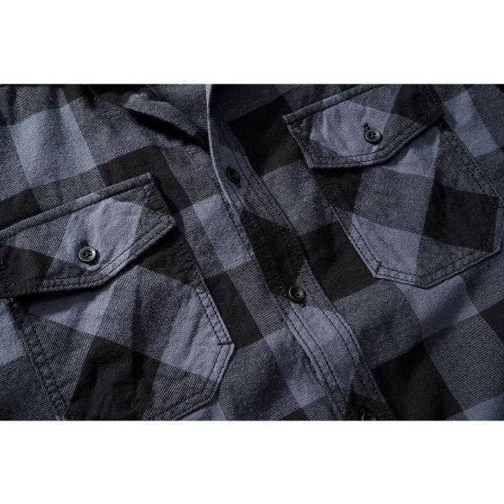 Brandit Half Sleeve Check Shirt Black/Gray