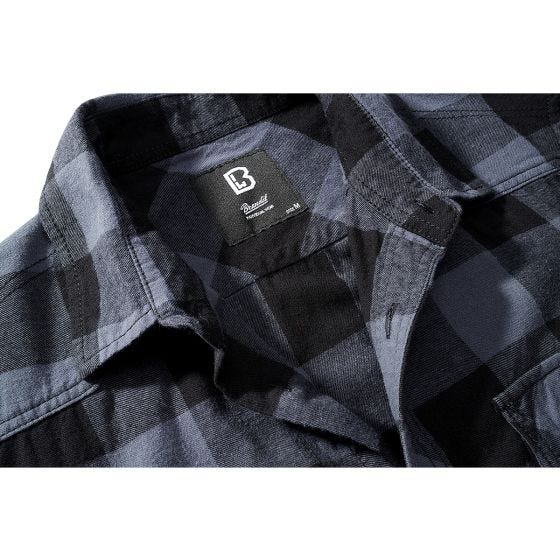 Brandit Half Sleeve Check Shirt Black/Gray