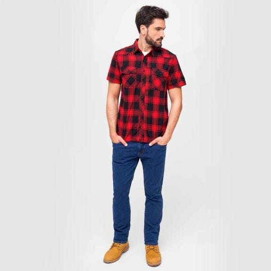 Brandit Half Sleeve Check Shirt Red/Black