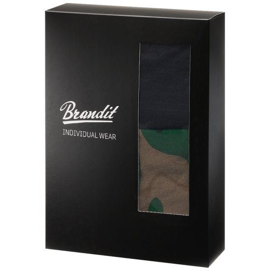 Brandit Boxer Shorts Logo 2 Pack Woodland / Black