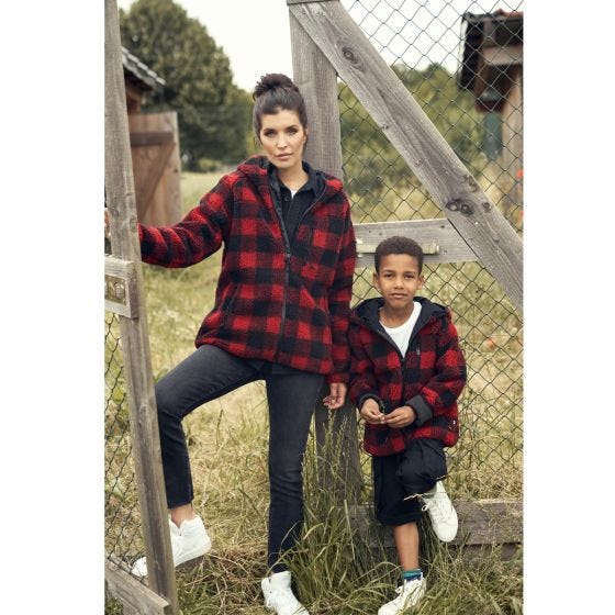 Brandit Ladies Teddyfleece Jacket Red / Black