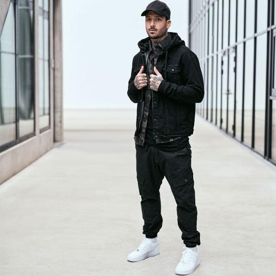 Brandit Cradock Denim Sweat Jacket Black/Black