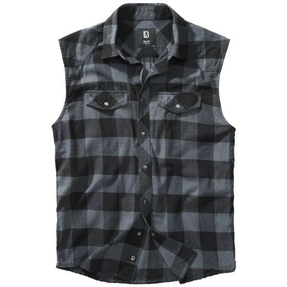 Brandit Checkshirt Sleeveless Black / Gray