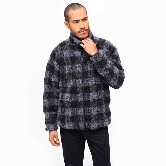 Brandit Teddyfleece Jacket Black/Gray