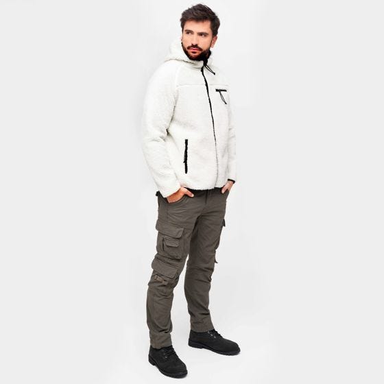 Brandit Teddyfleece Worker Jacket White