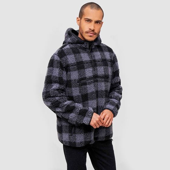 Brandit Teddyfleece Worker Pullover Black/Gray