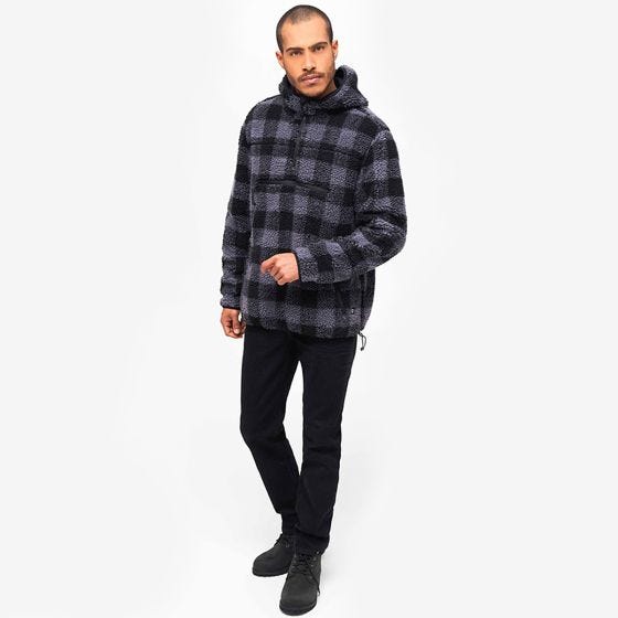 Brandit Teddyfleece Worker Pullover Black/Gray