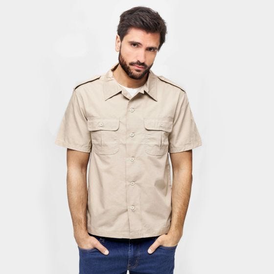 Brandit US Shirt Ripstop Short Sleeve Beige