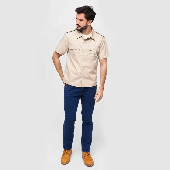 Brandit US Shirt Ripstop Short Sleeve Beige