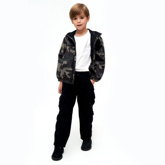 Brandit Kids Summer Windbreaker Front Zip Dark Camo
