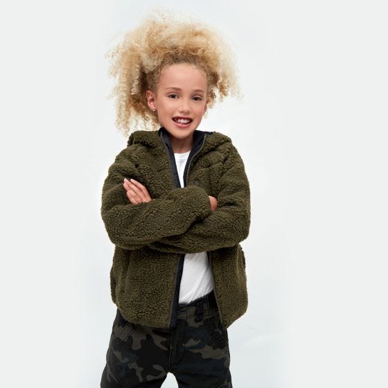 Brandit Kids Teddyfleece Hooded Jacket Olive