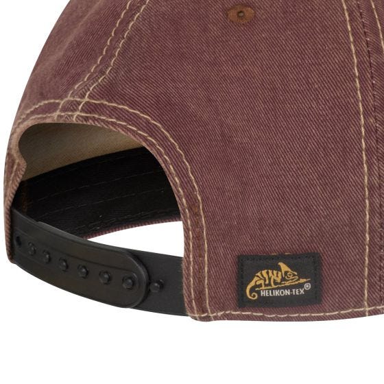 Helikon Snapback Cap Cotton Dirty Washed Maroon / Dirty Washed Black D